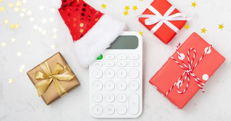 Gifts, Santa hats and a calculator